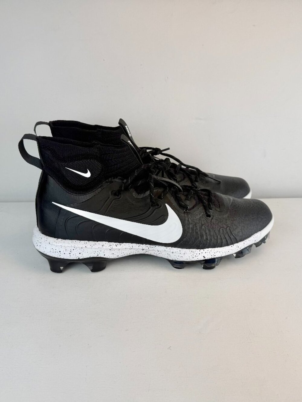 Men's 16 - Nike Alpha Huarache NXT MCS Black OREO Baseball Cleats - DJ6519-002